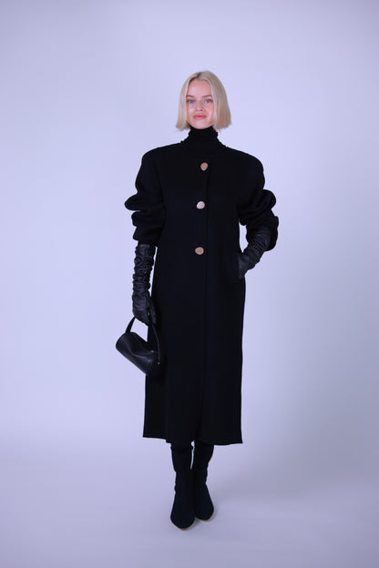 Coat, wool and cashmere blend Grey/Black