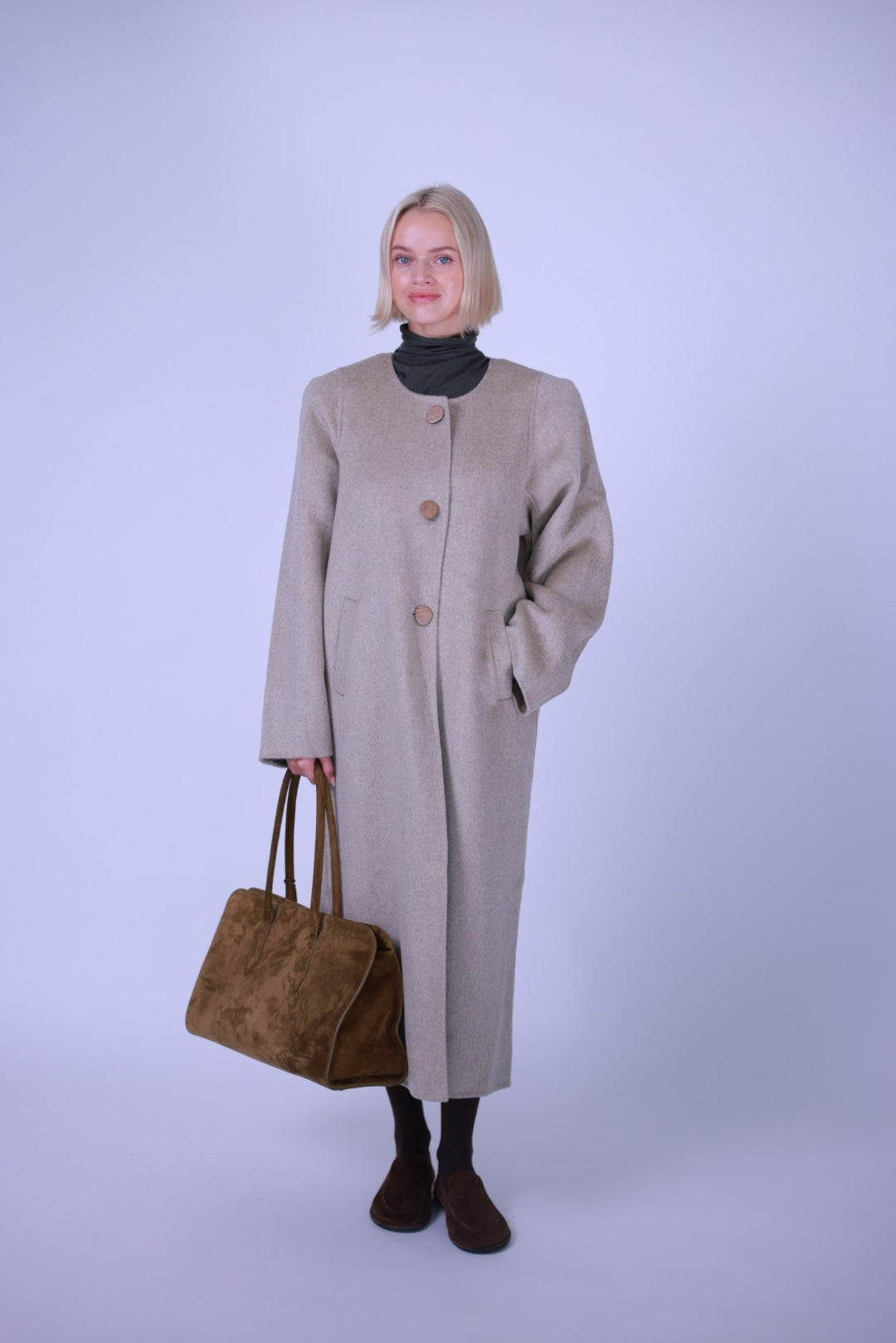 Coat, wool and cashmere blend Grey/Black