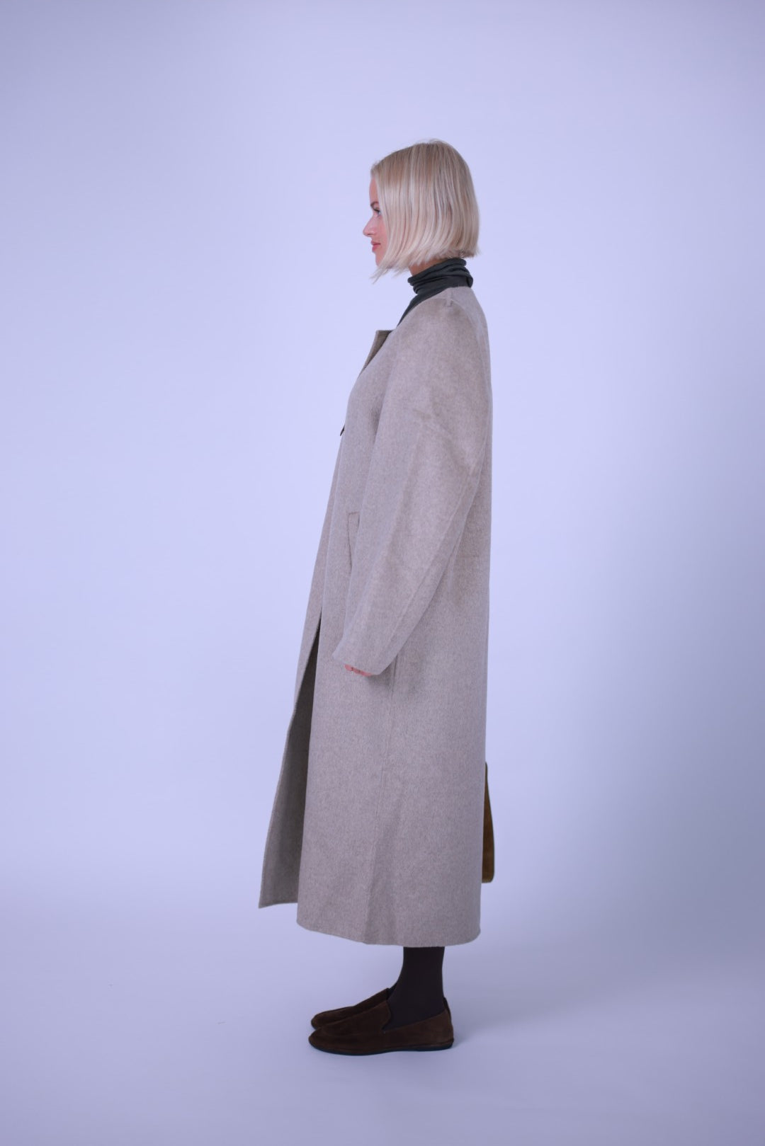 Coat, wool and cashmere blend Grey/Black