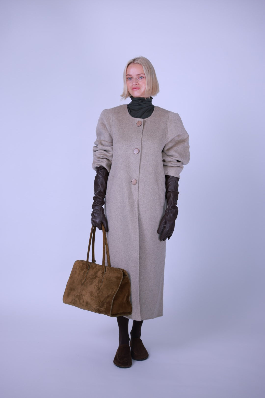 Coat, wool and cashmere blend Grey/Black