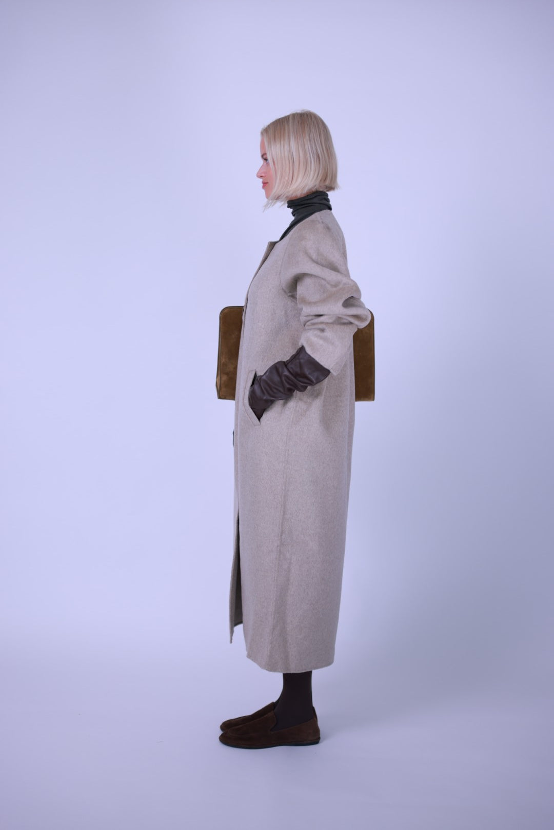 Coat, wool and cashmere blend Grey/Black