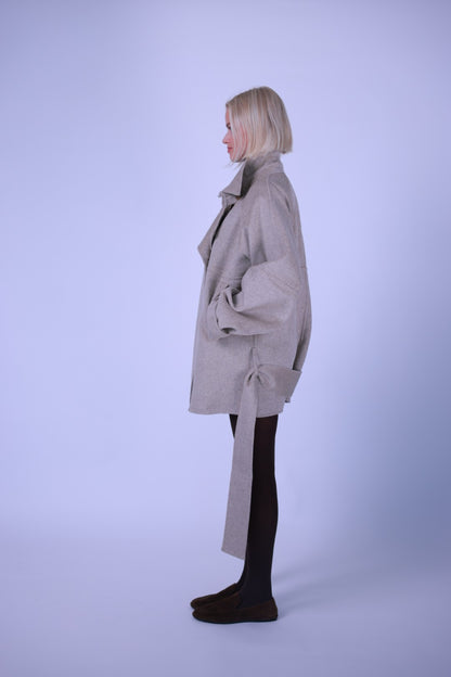 Coat, wool and cashmere blend double breasted