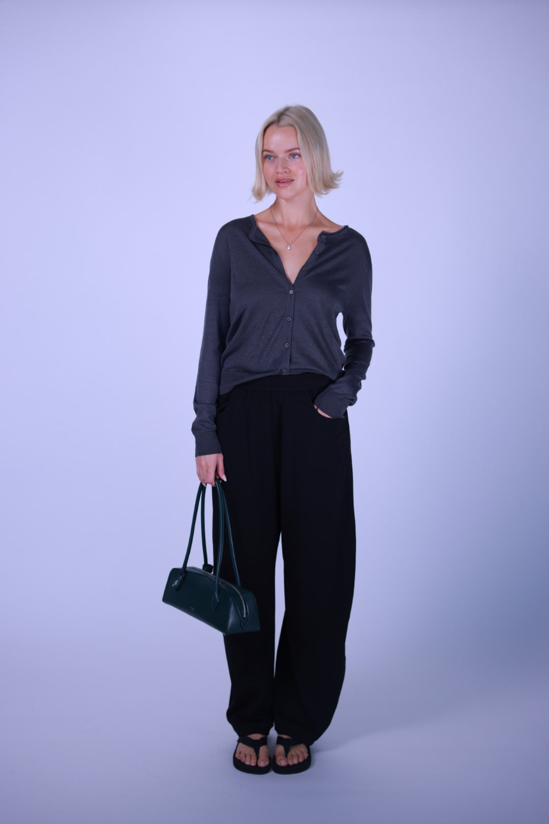 Cotton pants Gray/Black