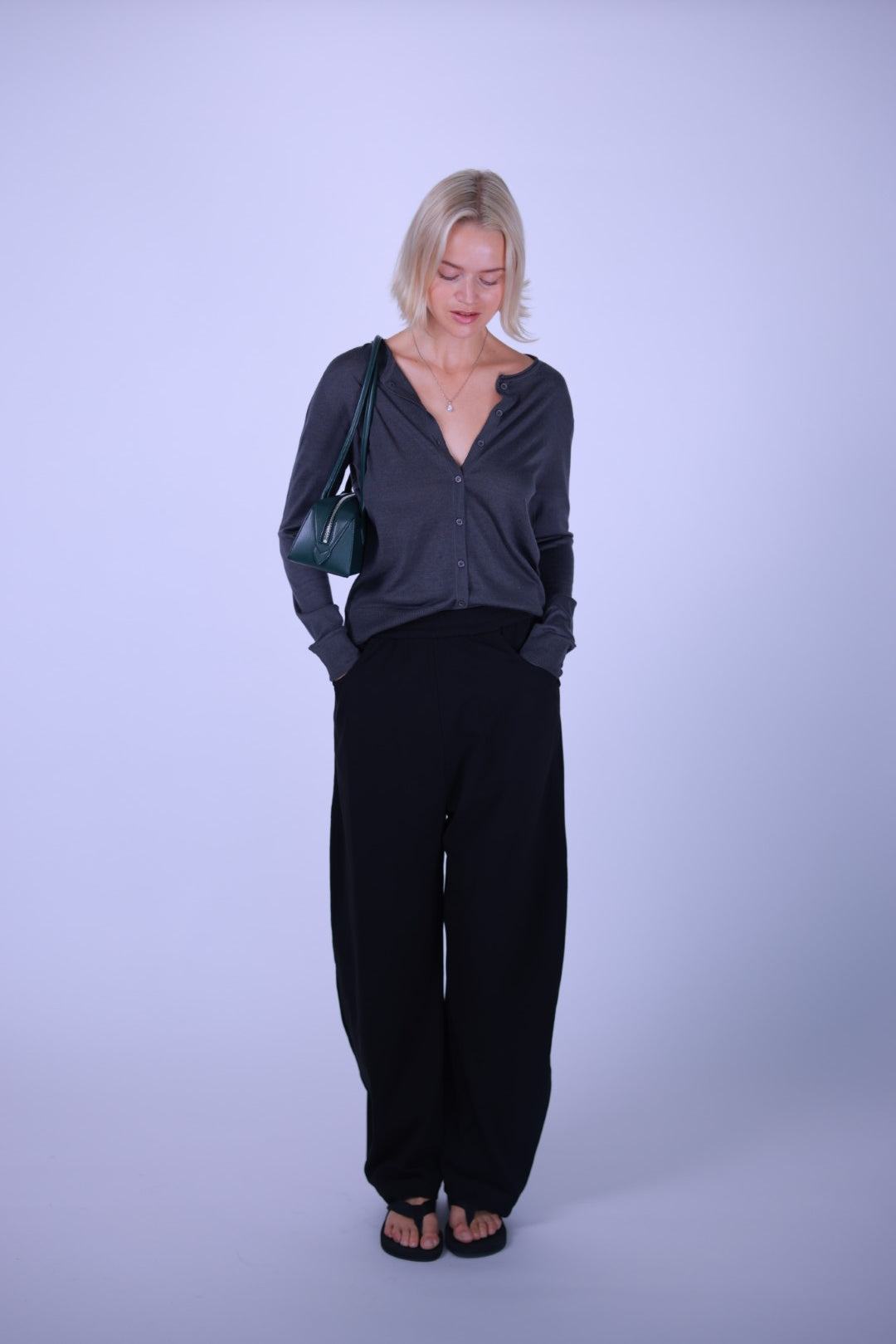 Cotton pants Gray/Black