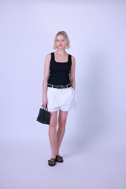 Short pants stripes italian linen