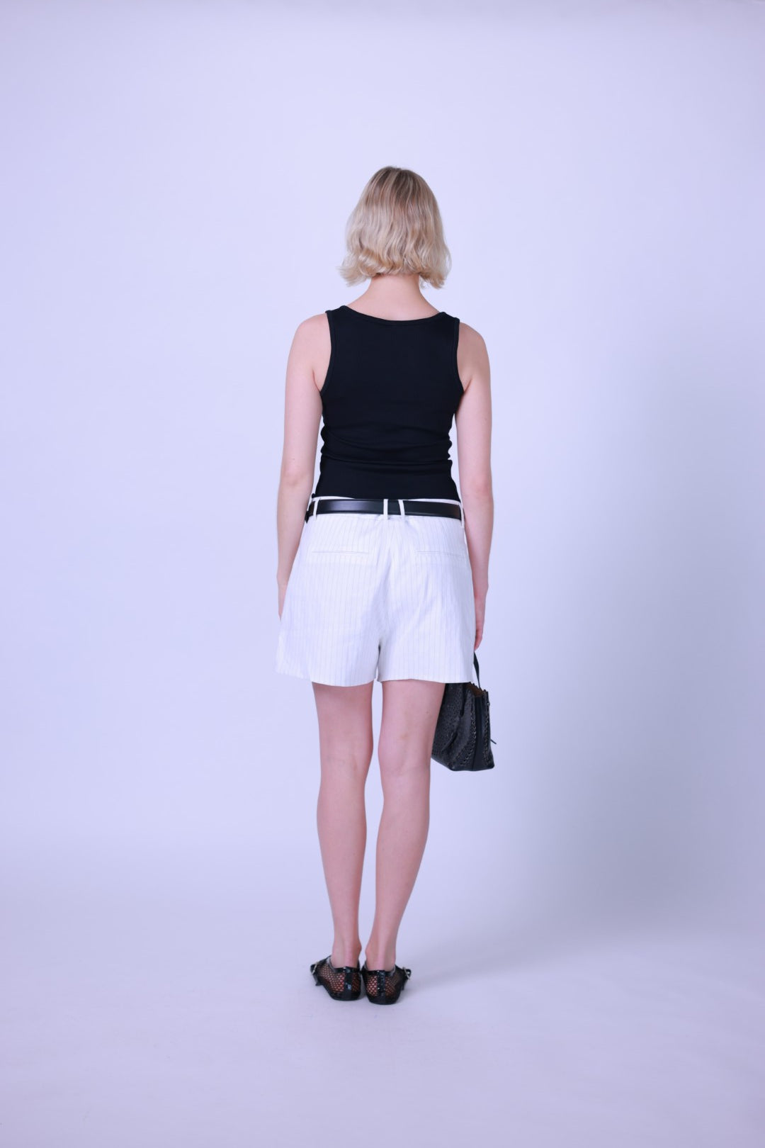 Short pants stripes italian linen
