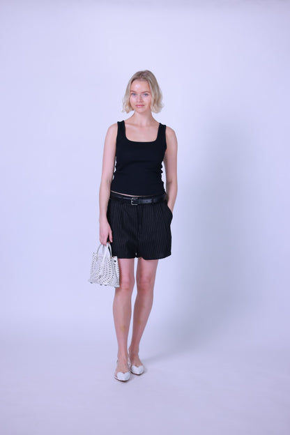 Short pants stripes italian linen
