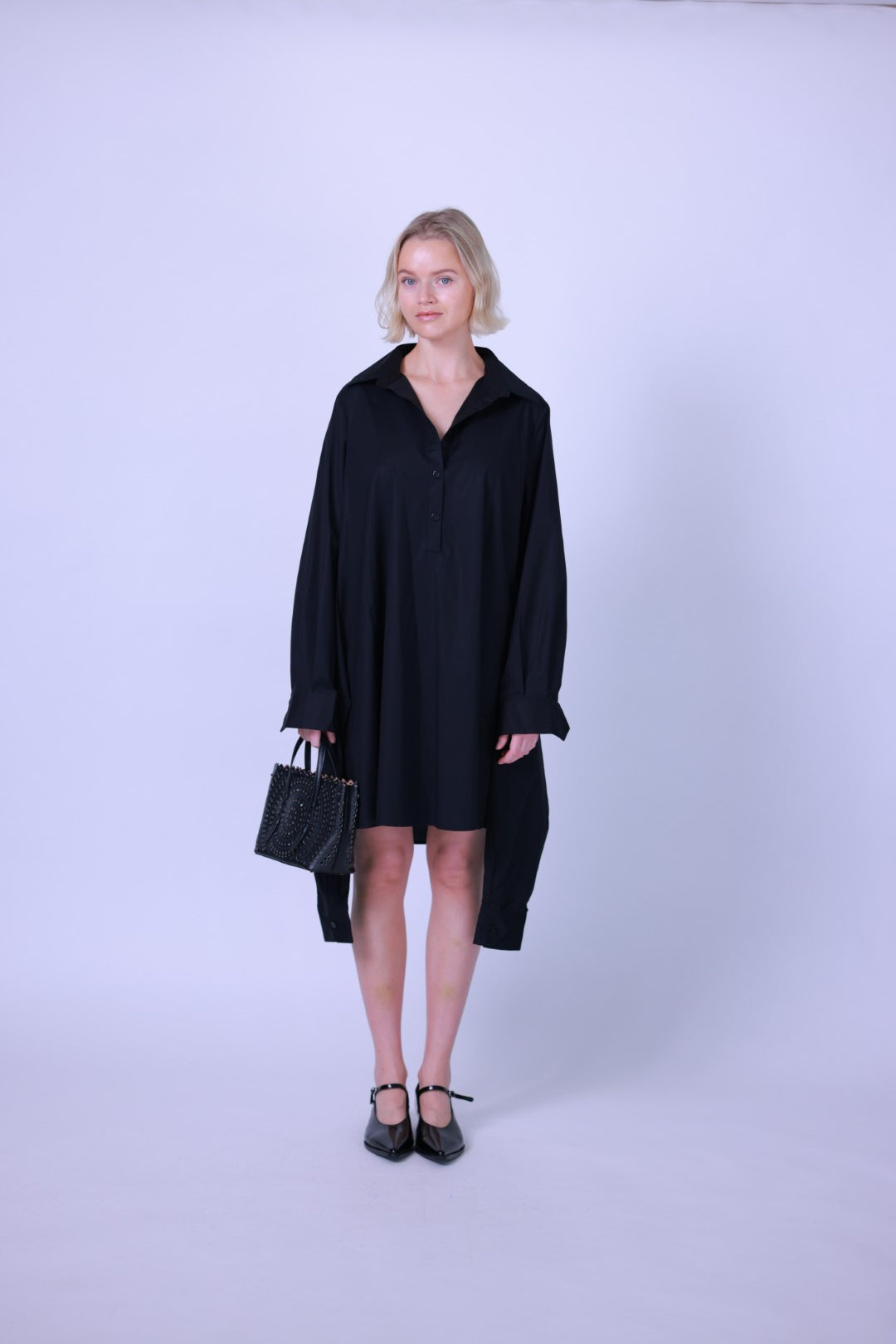 Cotton dress White/Black