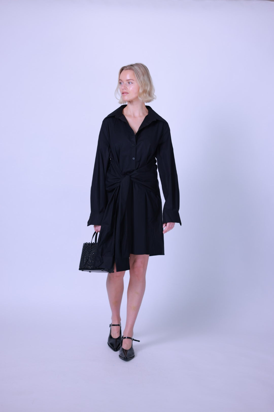Cotton dress White/Black