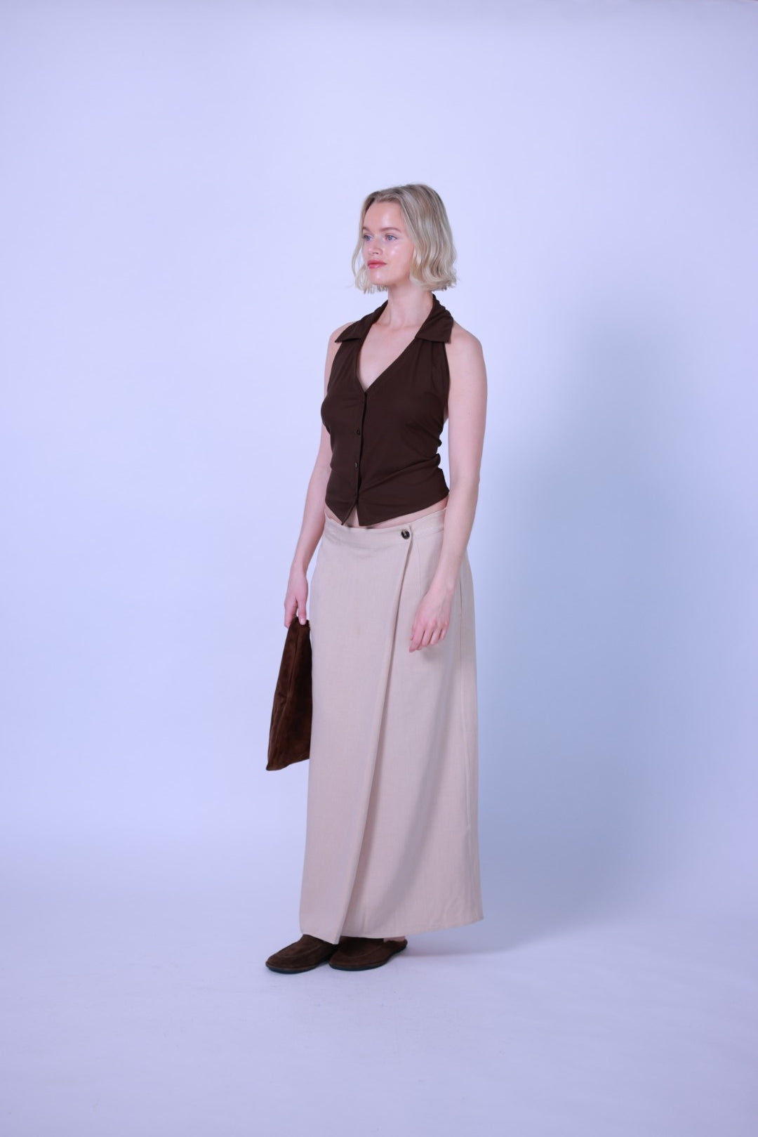 Maxi skirt wool blend