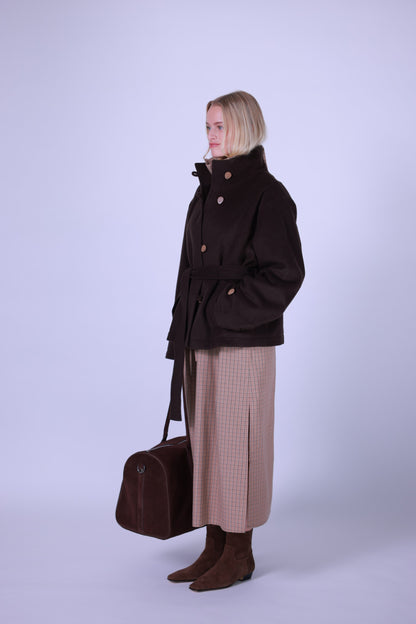 Coat, wool and cashmere blend short