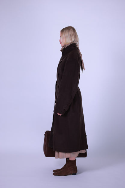 Coat, wool and cashmere blend brown