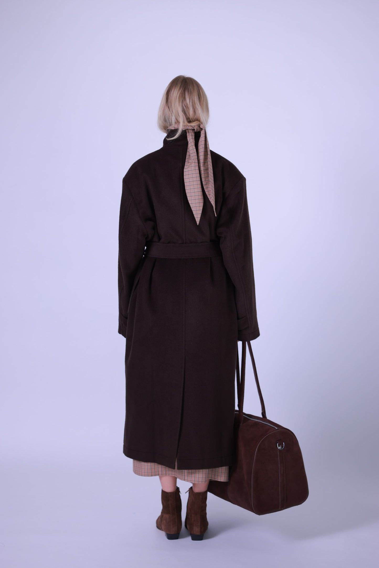 Coat, wool and cashmere blend brown