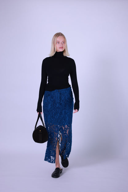 Skirt lace black/blue/white