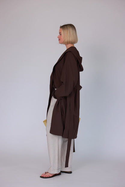 Trenchcoat waterproof black/brown