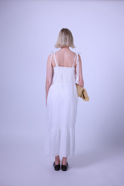 Button-up linen dress