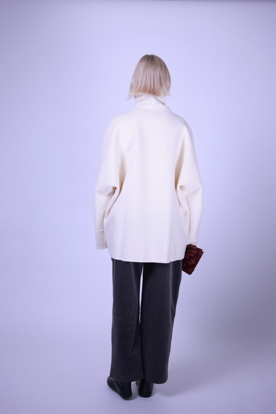 Coat, wool and cashmere blend White