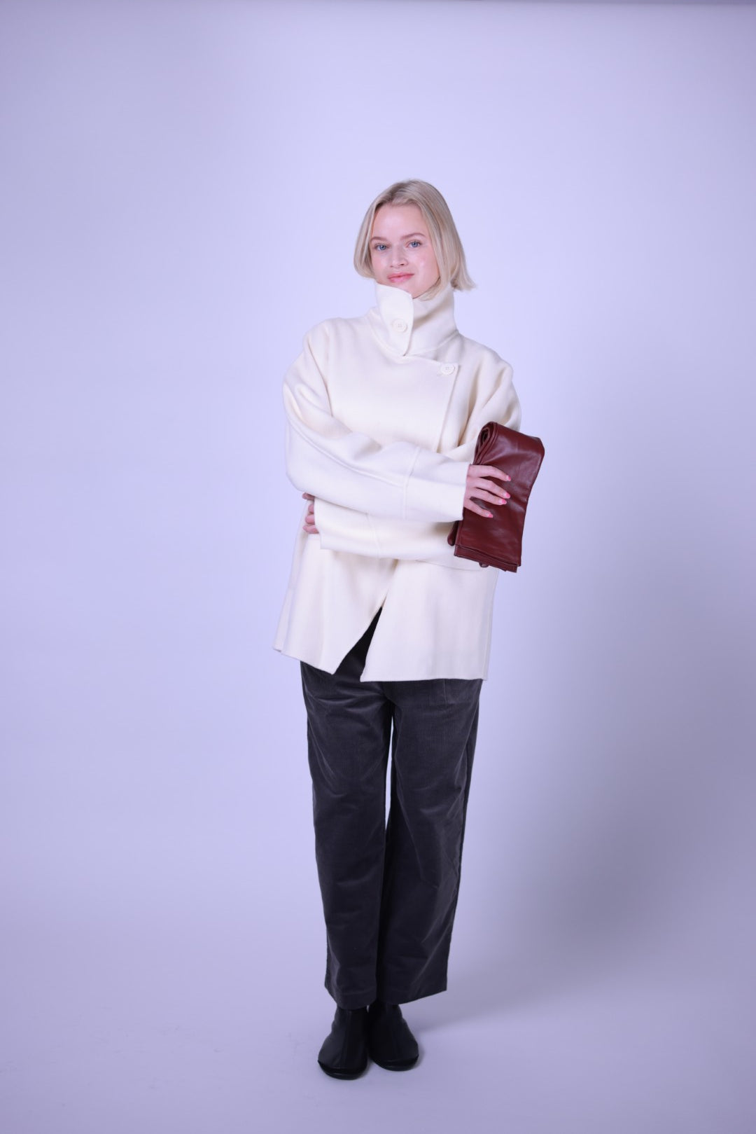 Coat, wool and cashmere blend White