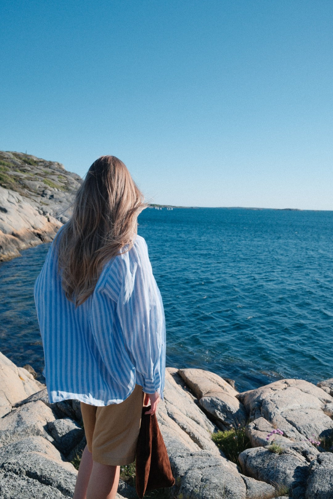 Shirt blue and white stripes